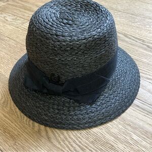 NWT Vince Camuto Black Woven 100% Hat One Size